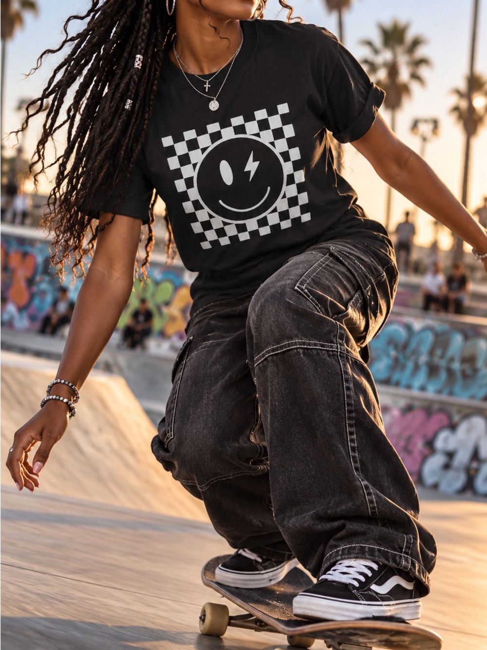 Black crewneck graphic t-shirt